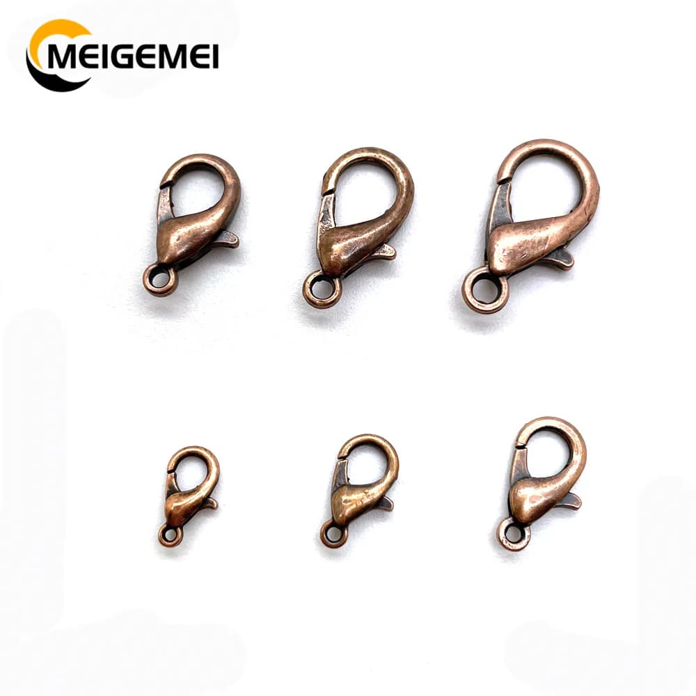 30 pezzi/lotto chiusura a moschettone placcata per connettori per braccialetti collana a catena fai da te creazione di gioielli forniture fai da te