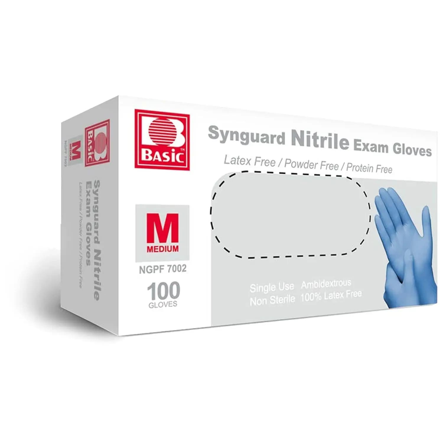 Guanti da Esame in Nitrile Blu Senza Lattice, Senza Polvere, Taglia Media, Confezione da 100 per Uso Medico e Domestico