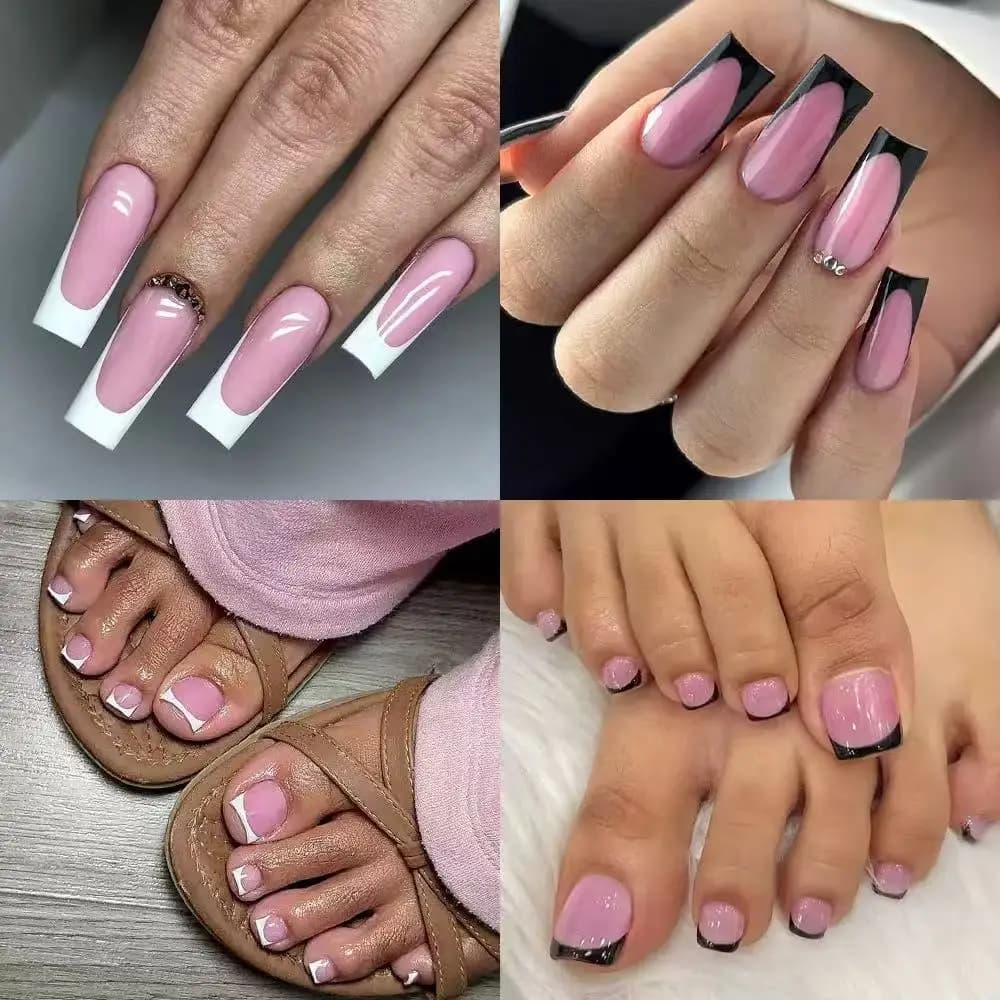 Square French Press On Nails 60Pcs Reusable Fake Nail Tips Invisible Removable Pre-made False Nails For Fingers Toenails Daily M