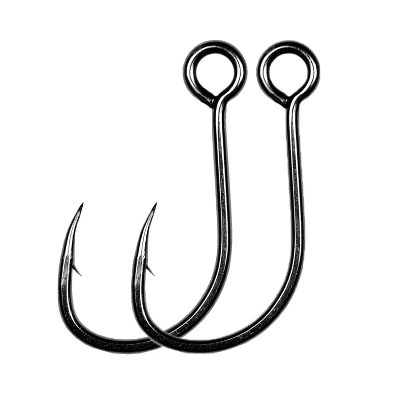 20 pcs hook hook big hook carbon steel ring single hooks face box worm spoon Jig hooks with big eyes love fishing
