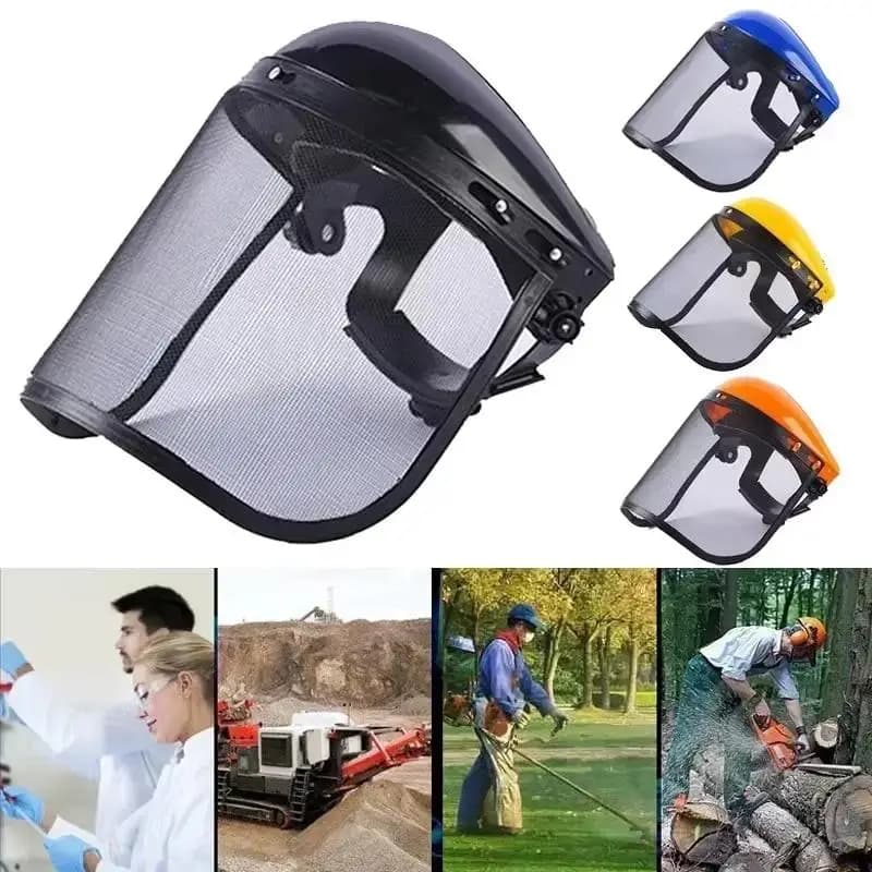 Garden Grass Trimmer Weed Wacker Safety Helmet Hat With Full Face Mesh Mask For Logging Brush Cutter Forestry Protection