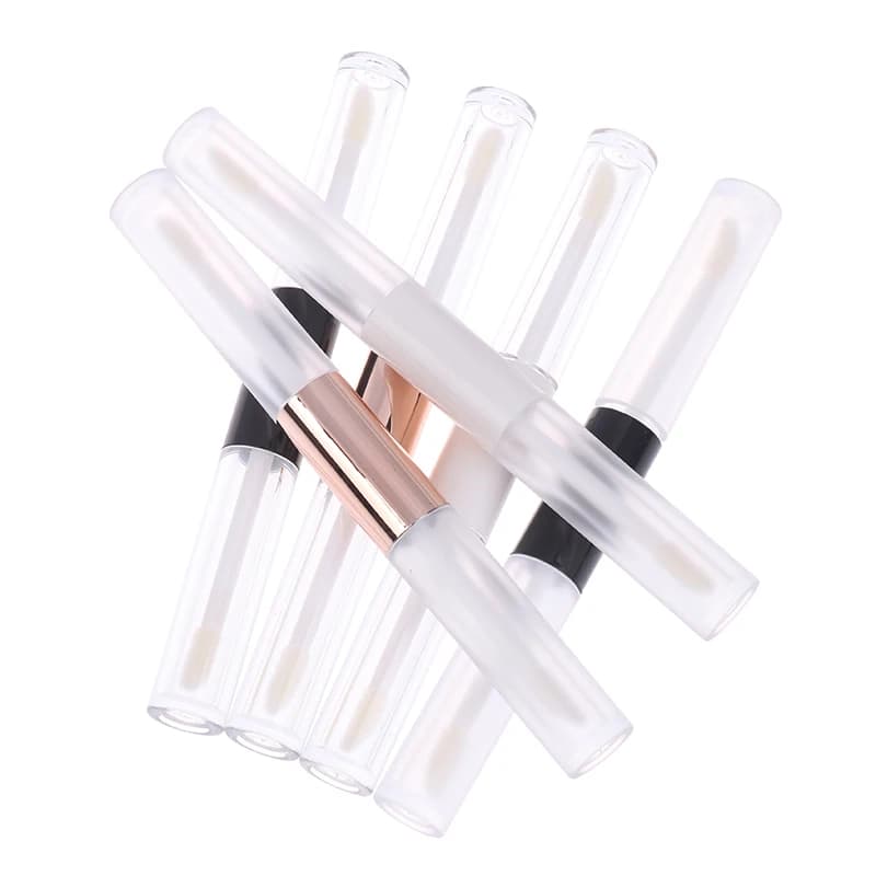 Double Head Transparent Vacuum Mascara Tube with Stick Do-it-your Eyeliner Tubes for Lip Gloss Packaging Bottle for Eyelash Cosmetic Container