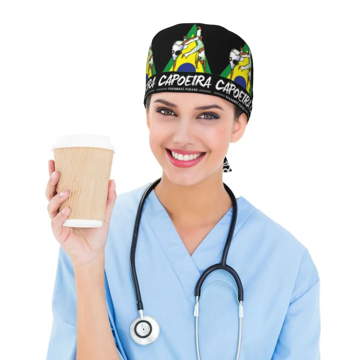 Capoeira Paranaue Scrub Hat Doctor Working Surgical Cap Unisex Adjustable Nursing Caps for Dentist