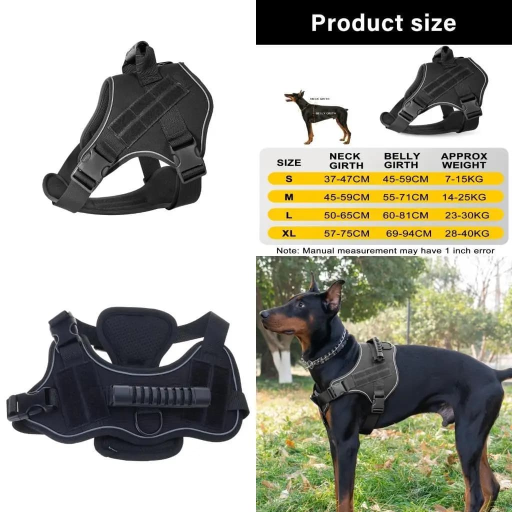 Pettorina per cani, gilet imbottito morbido, stile tattico, cinturino regolabile per passeggiate quotidiane, escursioni e
