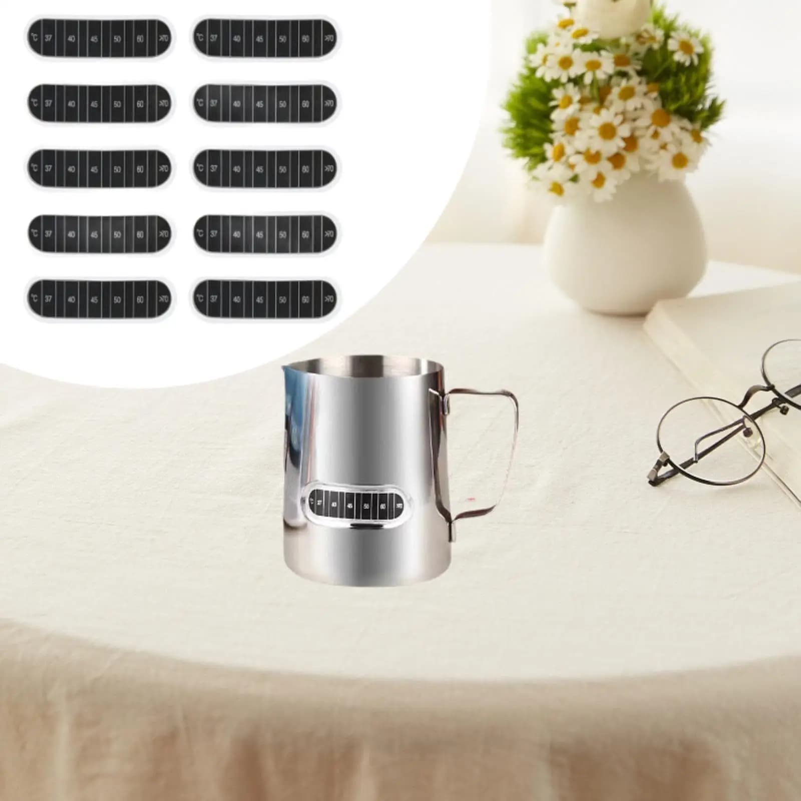 10x Temperature Strips Easy to Read 98.6 to 158 Fahrenheit Degree Portable Digital Temperature Display for Cup Bottle Kettle Mug