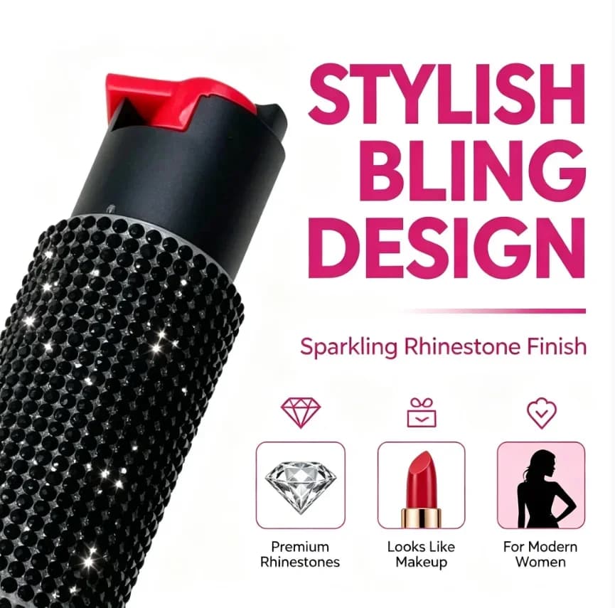 Shiny Full Rhinestone Bottle Shaped Keychain Ornament, Pink & Black Dual Color Portable Handbag Hanging Charm Accessory