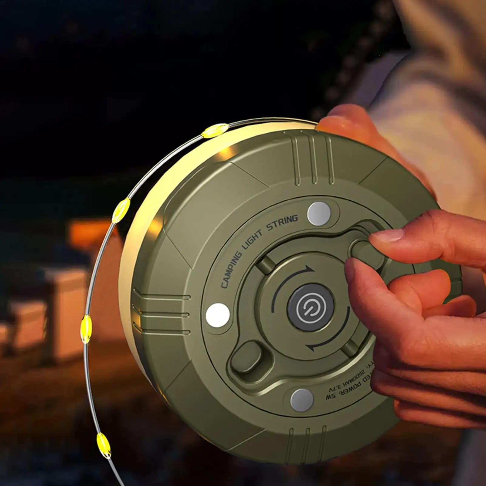 Luci a Corda Retrattili da Campeggio 20m, Ricaricabili USB-C 2600mAh, Luce Portatile Impermeabile per Tenda, Camper, Giardino, Patio