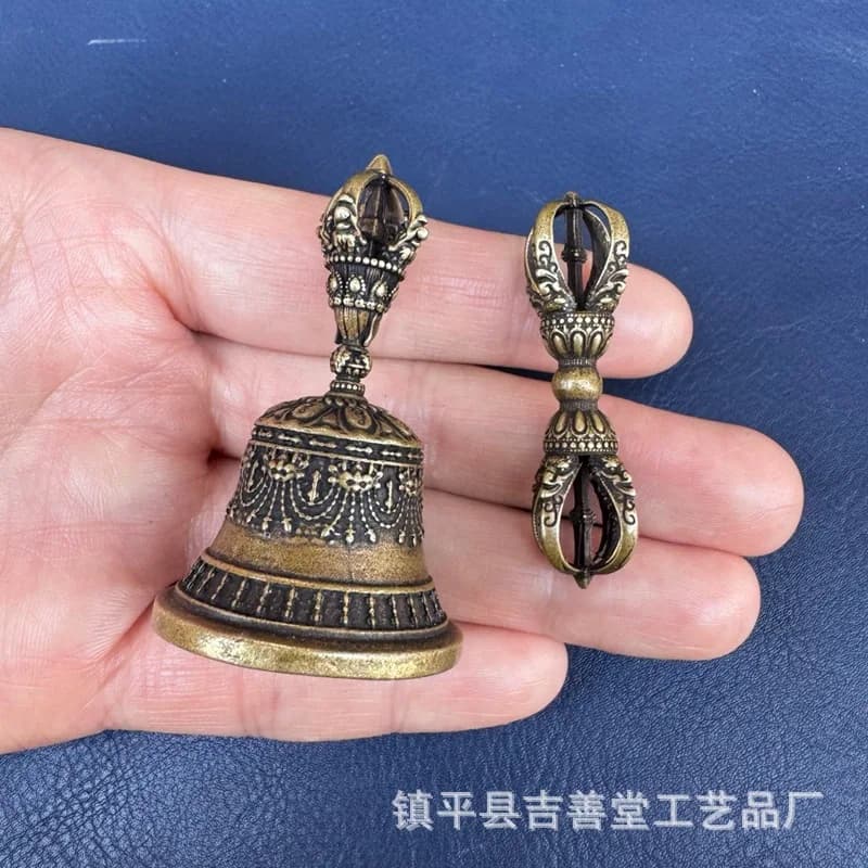 Tibetan Brass Bell Classical Vajra Bell Small Pendant Copper Vajra Pestle Hanging Ornament