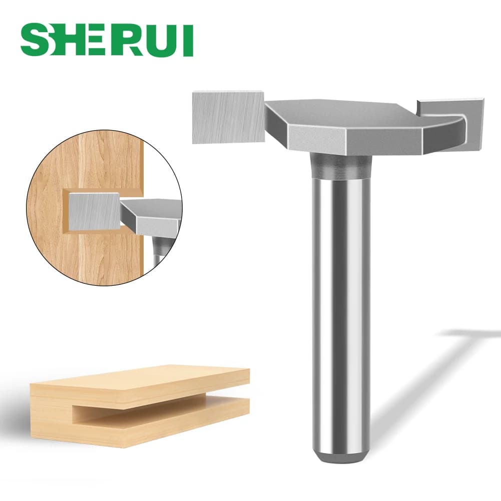 1/4 "1/2" Gambo T-Cutter In Lega di Tungsteno Scanalatura Router Bit Lavorazione Del Legno Fresatura Router Bit Testa Strumenti di Lavorazione Del Legno
