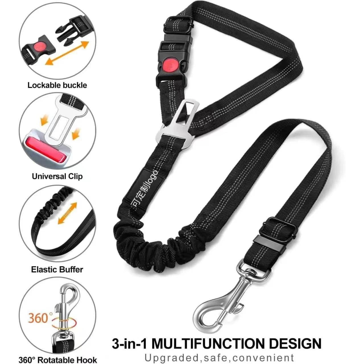 Sturdy Two-in-one Dog Harness Pet Car Seat Belt Leash BackSeat Safety Belt Adjustable for Kitten Dogs Collar Pet Accessories