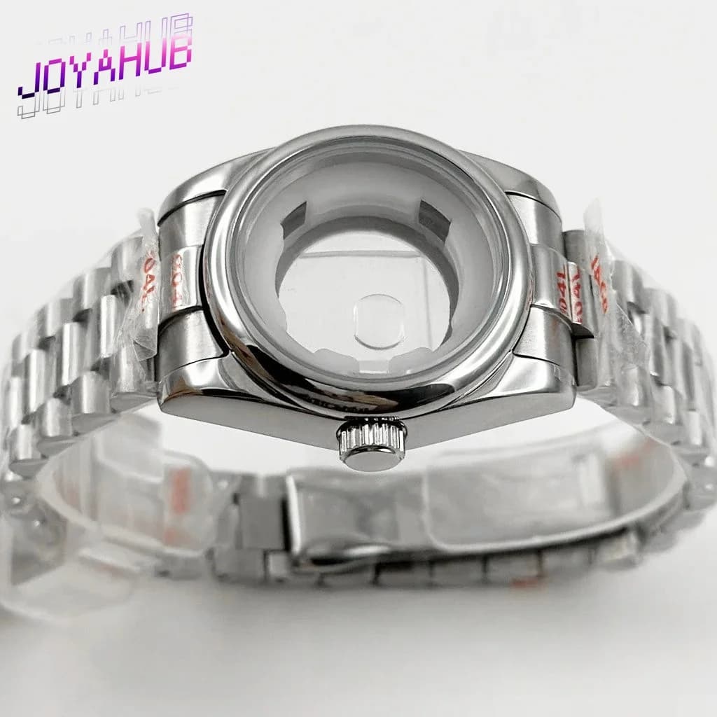 LOGO personalizzato 31MM Vetro zaffiro presidenziale / 5 perline Bracciale cassa per orologio per donna donna Fit NH05 NH06 Movimento Modifica fai da te