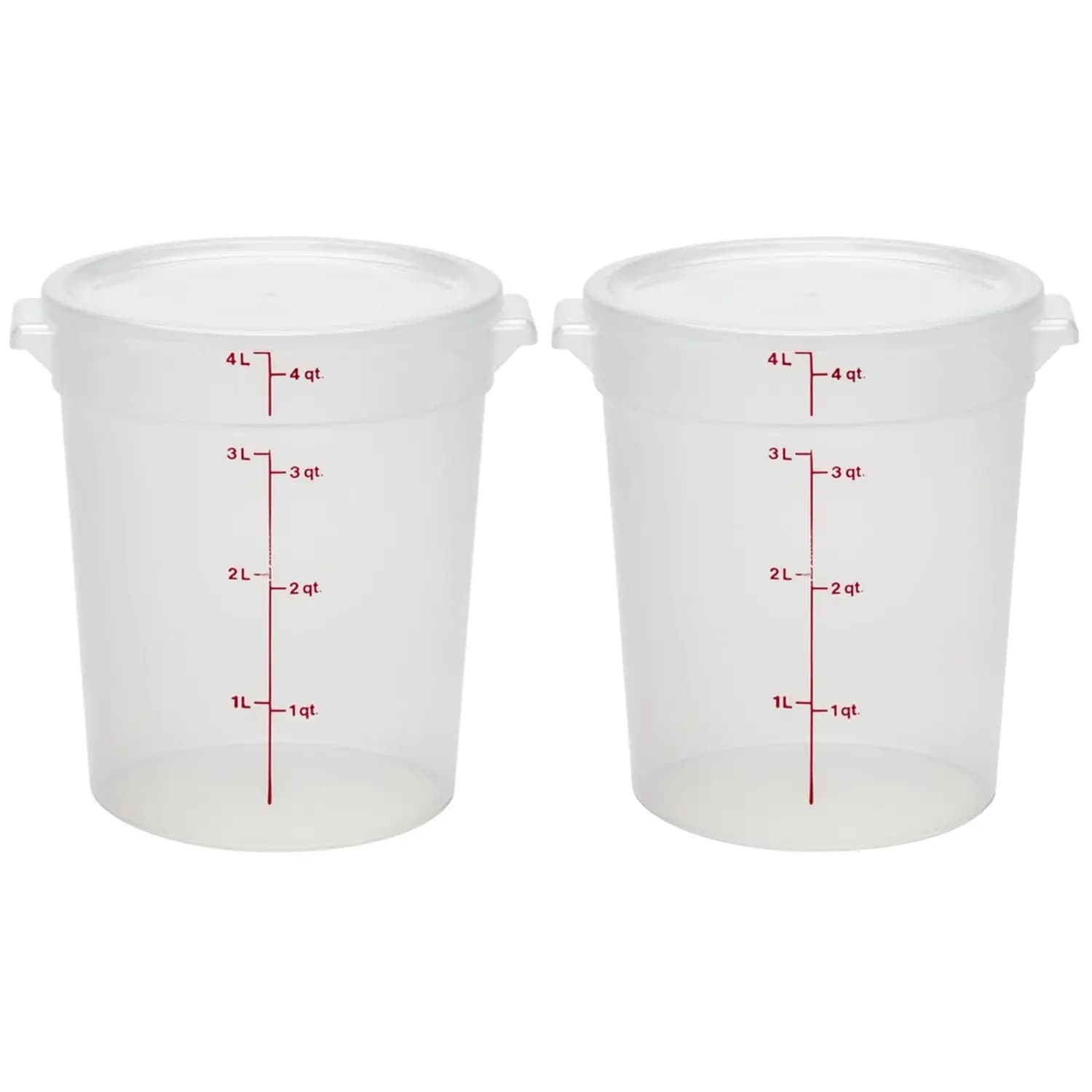 Contenitori per Alimenti da 4QT con Coperchi - Senza BPA, Confezione da 2 - Secchielli Traslucidi per Lievitazione e Salatura