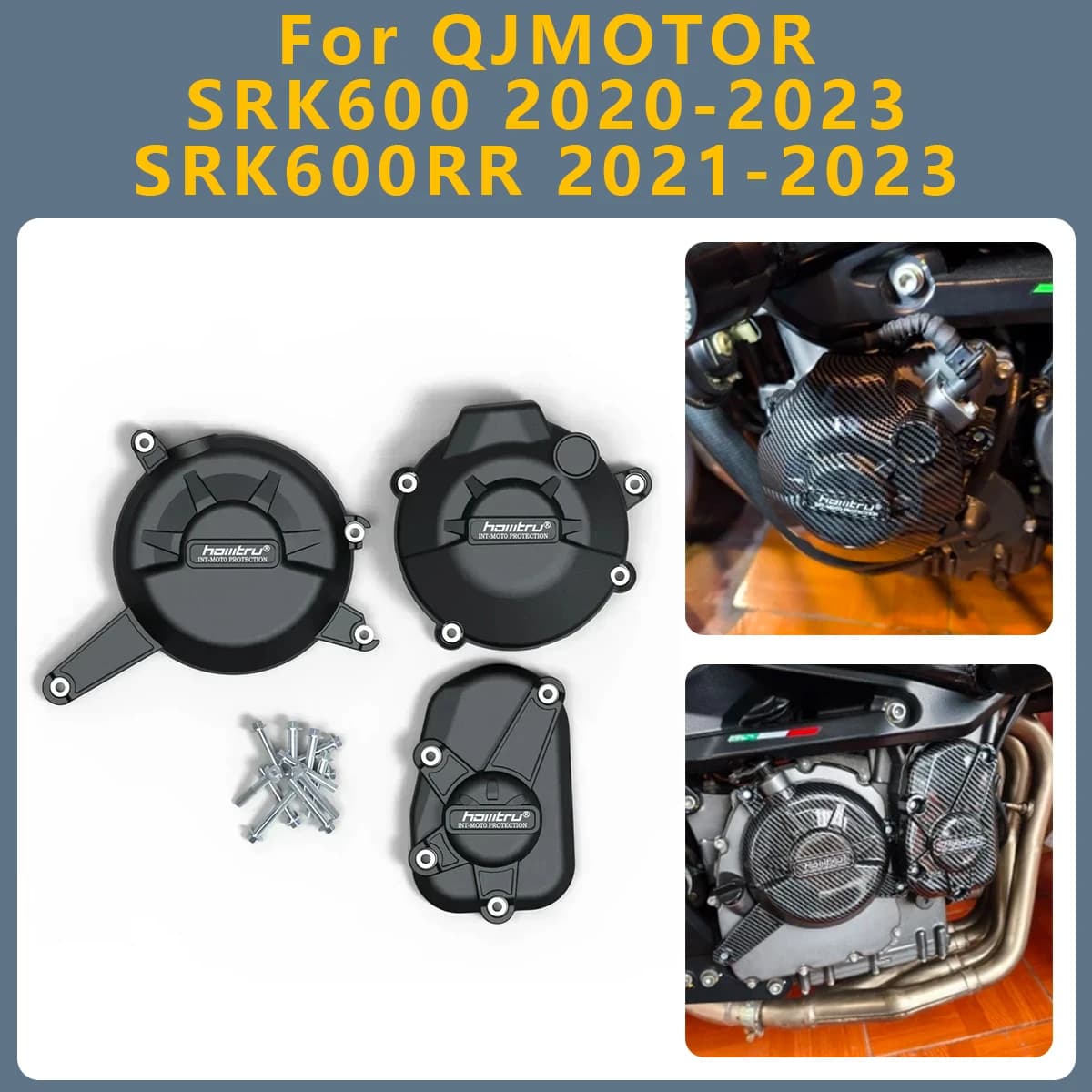 Motore del motociclo Copertura Frizione Copertura di Protezione Set di Accessori Per QJMOTOR SRK600 2020-2023 SRK600RR 2021-2023 SRK 600 RR