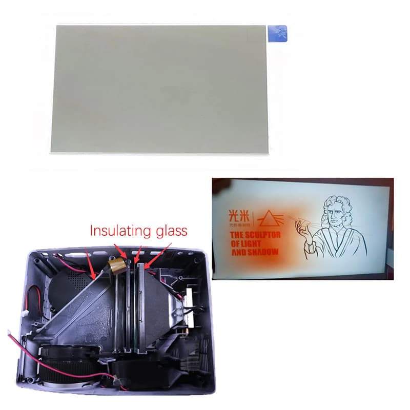 96x60x1.2mm Thermal Polarizer Glass for UC40 UC46 Rigal 4 Inch LCD Projector Screen Repair Replacement