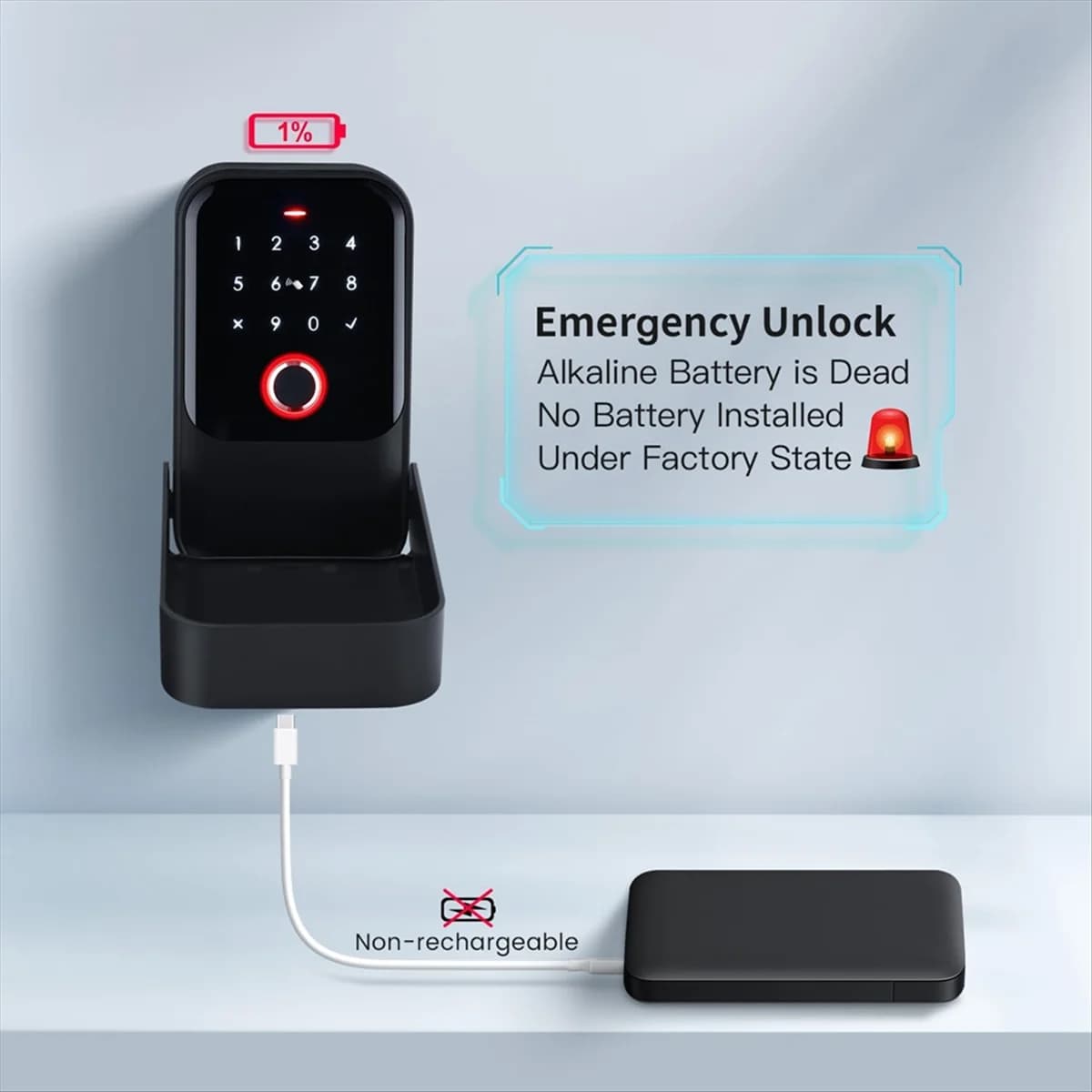 ELBA_Smart Key Lock Box, sblocco Bluetooth, sicurezza per ufficio - Montaggio a parete