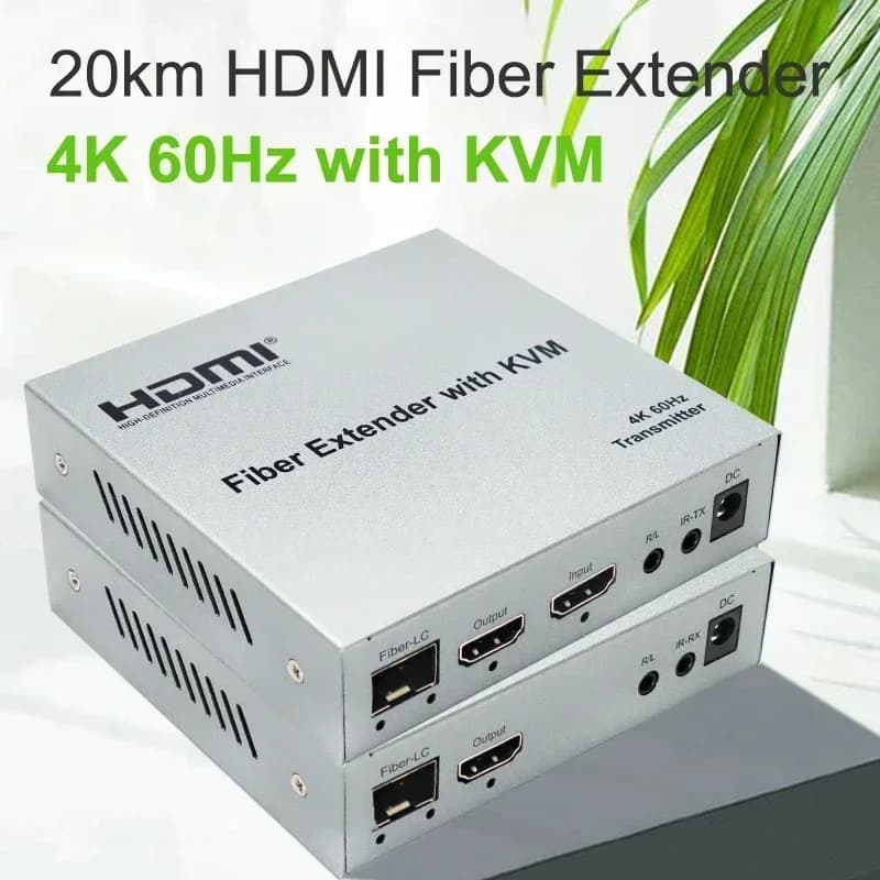 HDMI2.0 HDCP 2.2 20Km HDMI KVM Extender via fiber cable LC 4K 60hz 1080p Transmitter Receiver Fiber Transmitter Video Converter