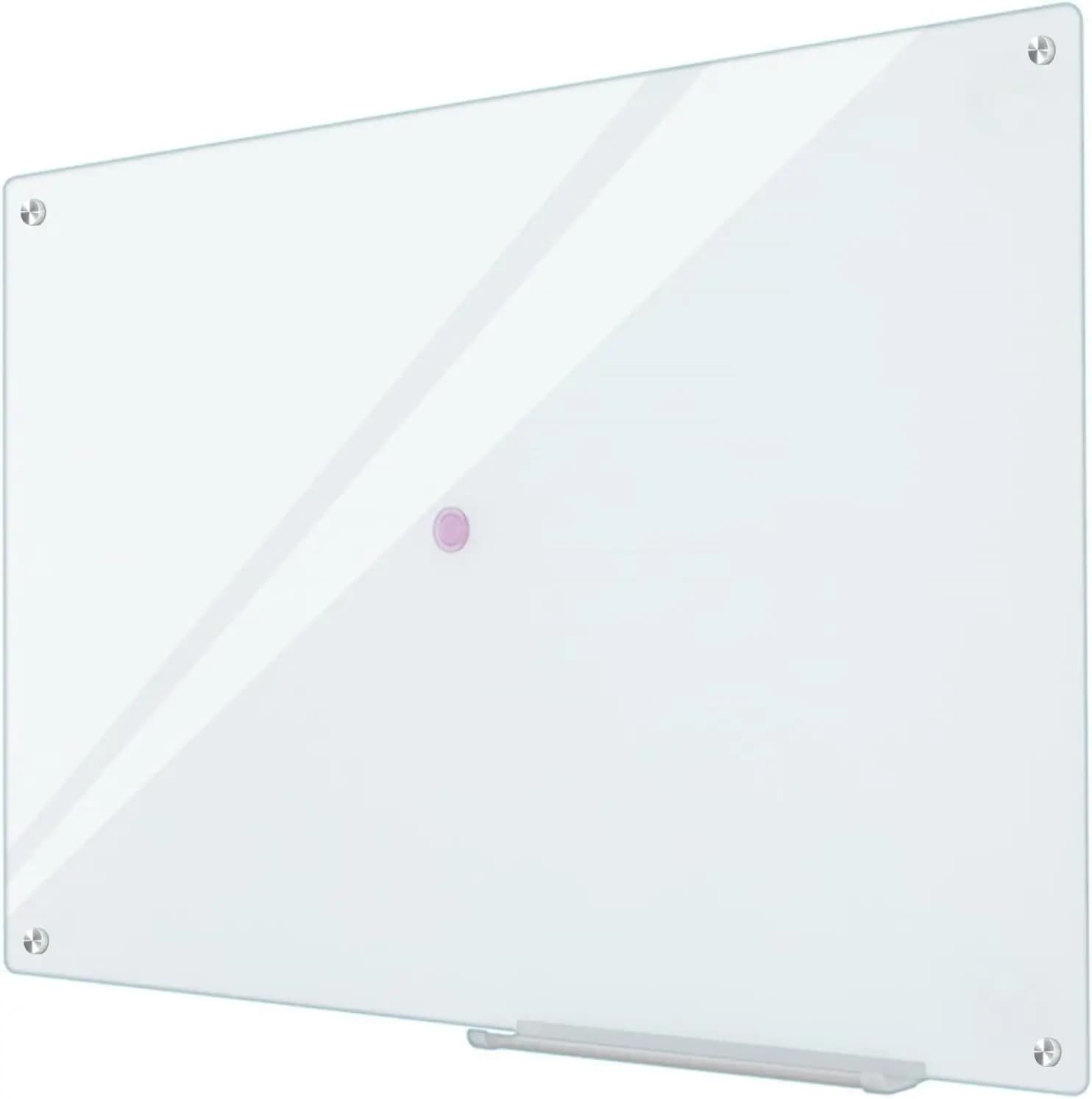 Lavagna Magnetica in Vetro Cancellabile a Secco 48x36 Pollici Senza Cornice