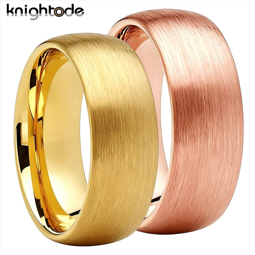 6mm 8mm Tungsten Carbide Rings for Men Women Wedding Engagement Band Dome Brushed Comfort Fit