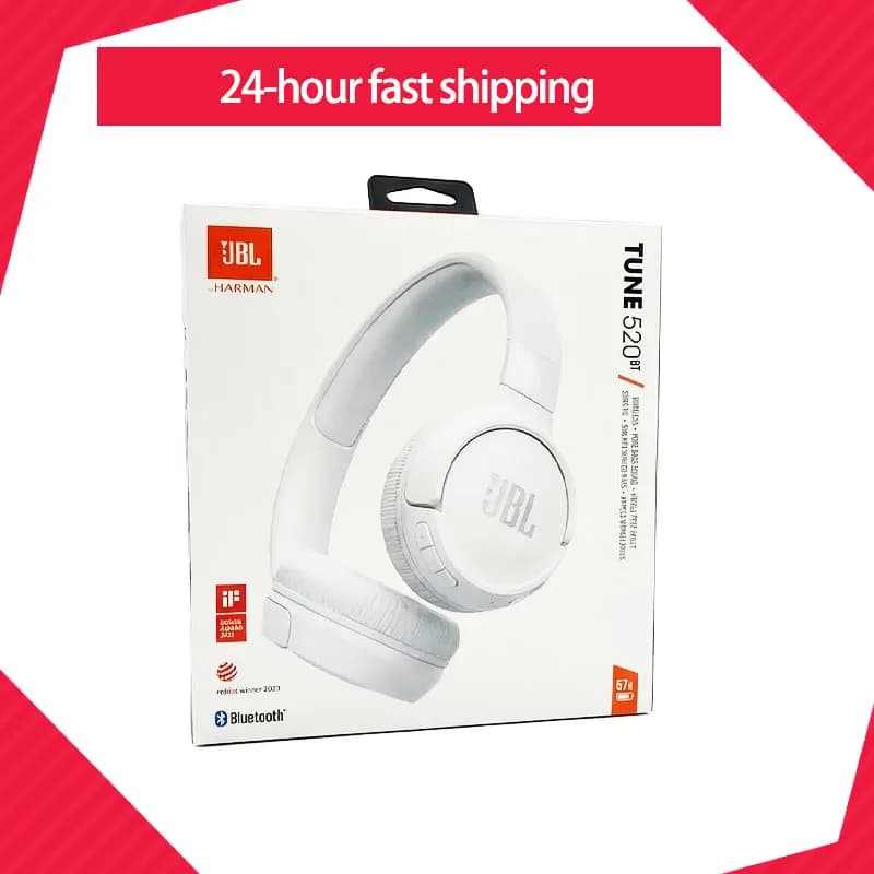 100% Original JBL Tune 520BT Wireless Bluetooth 5.3 Headphone Multi-Point Connection Headset Support Siri Goole Assistant