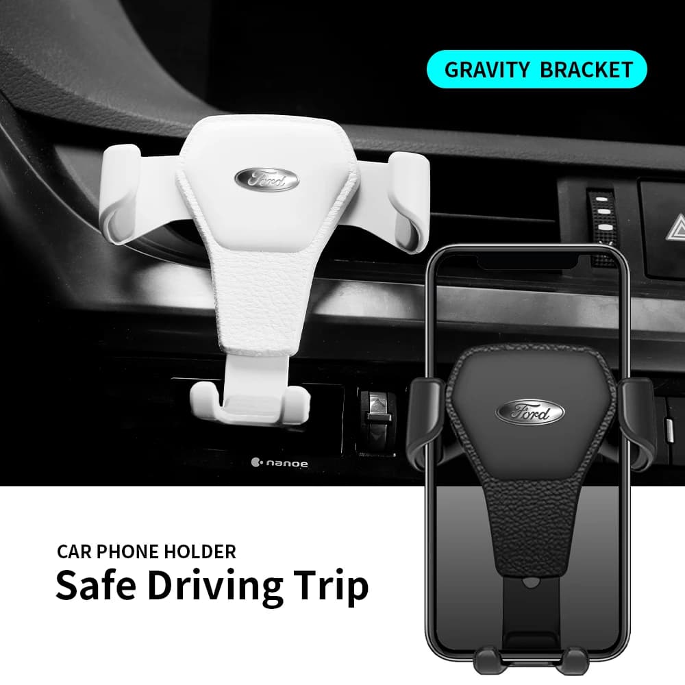 Car Emblem Phone Holder Gravity Holder Accessories For Ford Focus Mk2 MK3 MK7 MK4 Fiesta Ranger Mustang Kuga Mondeo Explorer GTD