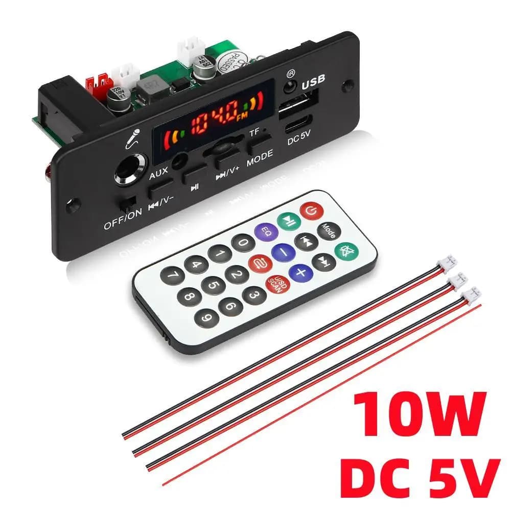 DC 5V 10W Bluetooth 5.0 Stereo FAI DA TE Auto Lettore MP3 Scheda di Decodifica 2*5W Amplificatore Modulo Radio FM Senza Fili TF USB Chiamata in Vivavoce