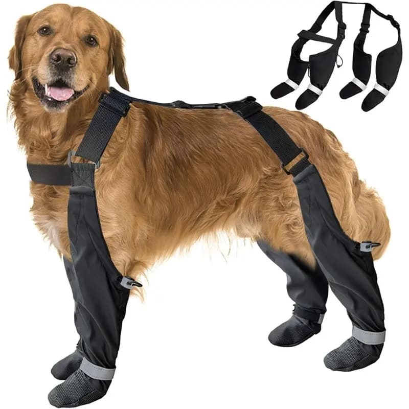 A69edoggy Stivale invernale, Stivali con bretelle per cani di grandi dimensioni, Stivali da pioggia, Pantaloni da neve impermeabili, Protezioni per le zampe Scarpe legging Protezioni per le zampe M