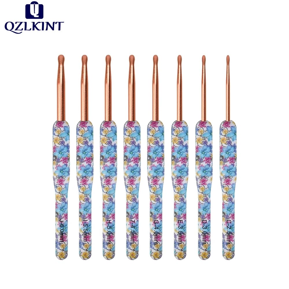 Uncinetti in ossido di alluminio con manico TPR stampato blu colorato da 2,5-6.0 mm - Ferri da maglia fai-da-te per maglioni, sciarpe e calzini