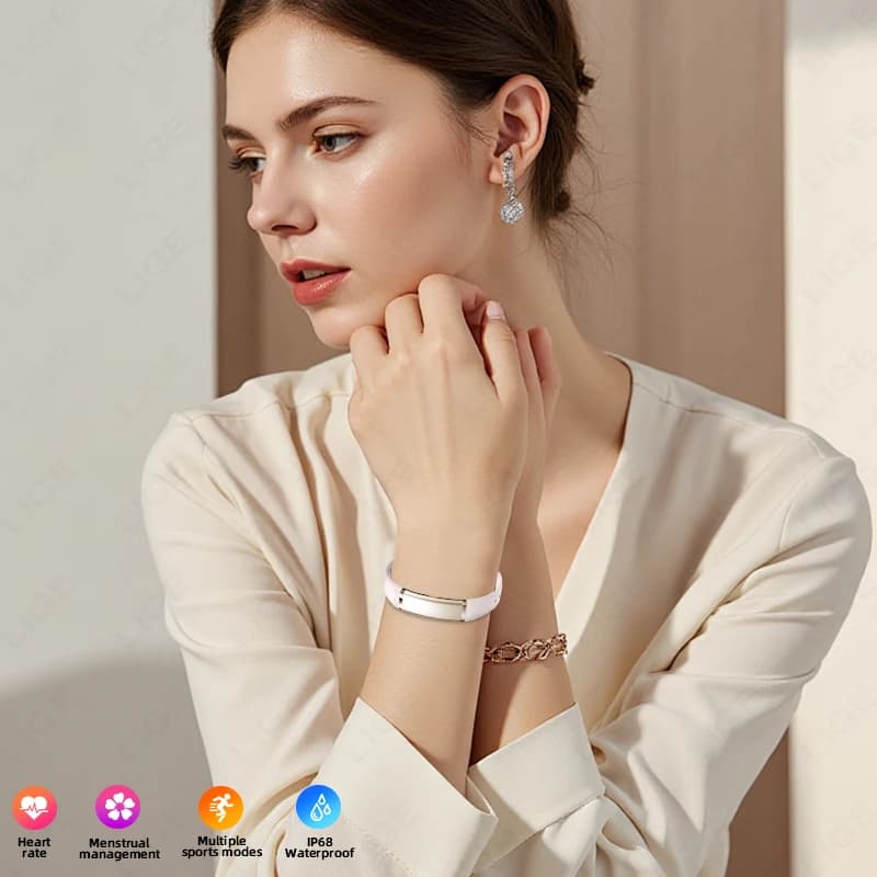 Nuovo Braccialetto Smart di Lusso per Donne Senza Schermo con Monitoraggio 24 Ore su 24 di Frequenza Cardiaca e Ossigeno nel Sangue, Regalo per Parenti