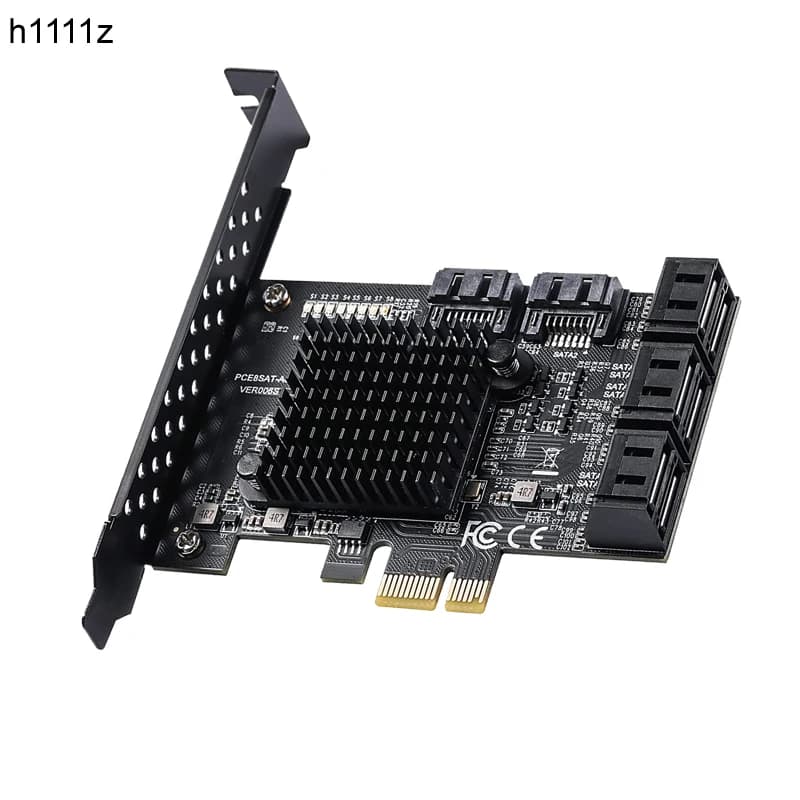 Scheda di espansione SATA da PCIe a 8 porte SATA3 3 adattatore SSD HDD da 6Gb PCI E Express X1 Controller Extension moltiplicatore Riser per l'estrazione mineraria