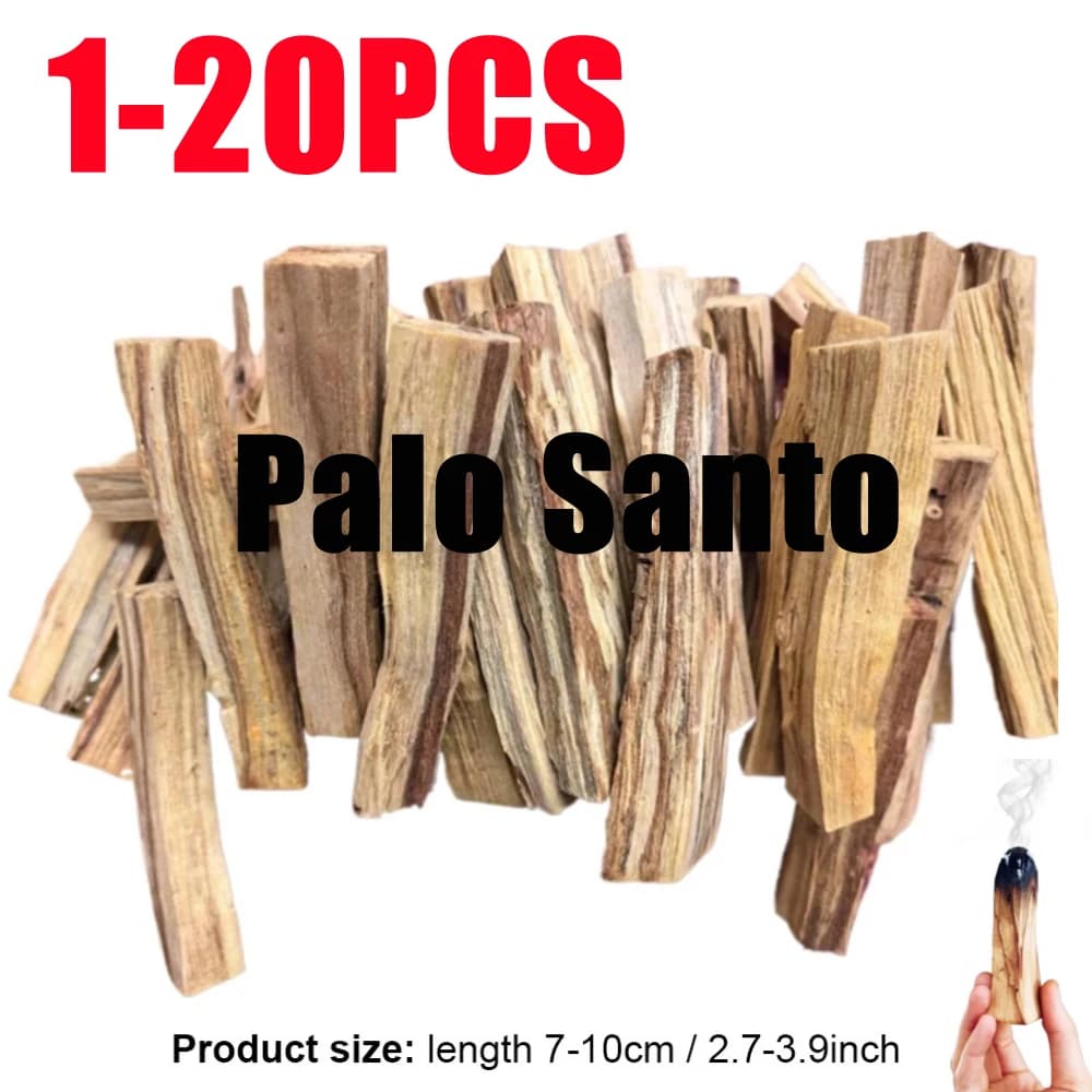 1-20PCS Palo Santo Bastoncini di incenso naturale Purificante Guarigione Sollievo dallo stress Aroma profumato Bastoni di sbavatura di legno per la casa