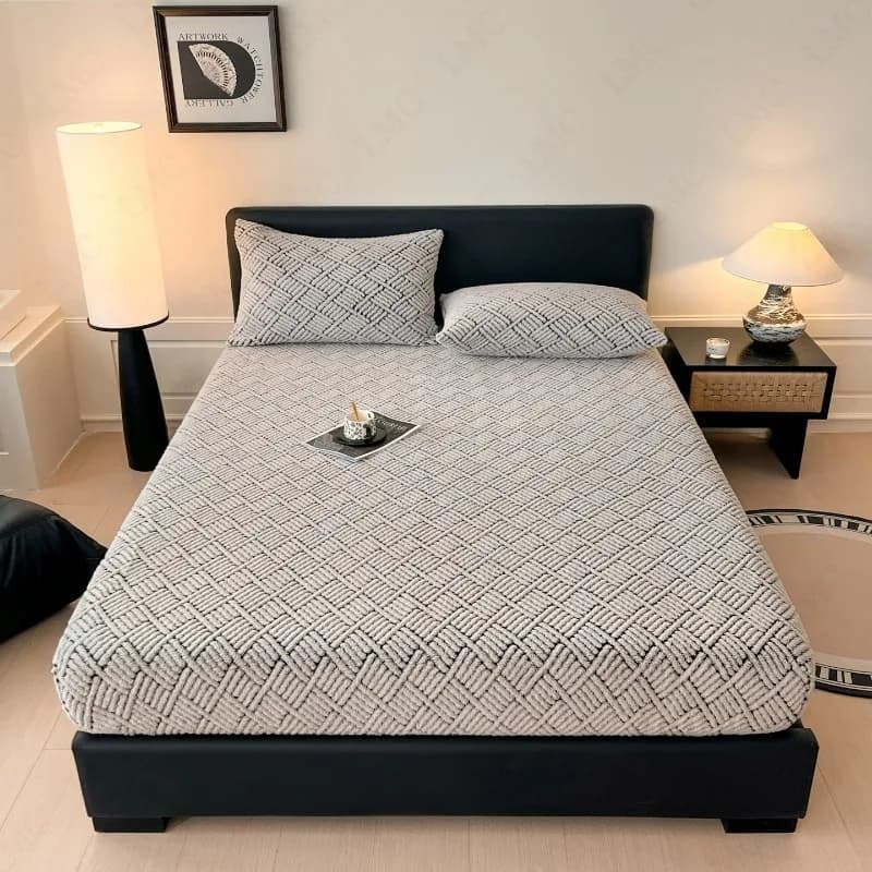 Coperta invernale Copriletto caldo addensato Copriletto permeabile all'aria Lenzuolo con angoli king size e queen porta federa