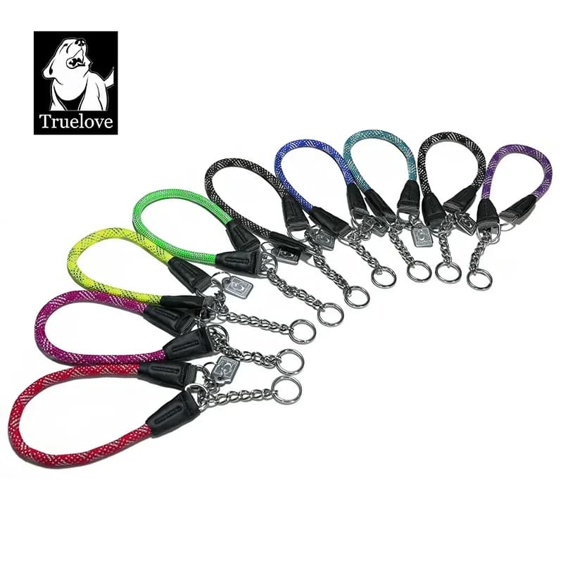 TRUELOVE Collare per animali domestici Collare a catena mobile per animali domestici per l'allenamento Tessitura in nylon Pelle rinforzata con barra-tack TLC5374