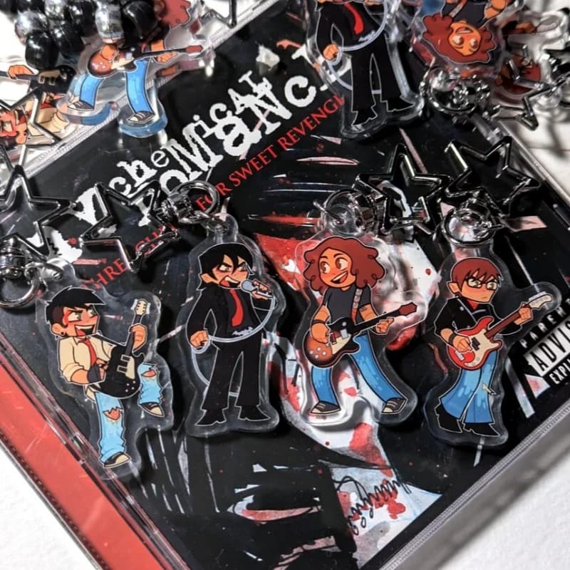 My Chemical Romance Acrylic Keychain Double Sided Backpack Pendant Bag Charm Music Lover Gift