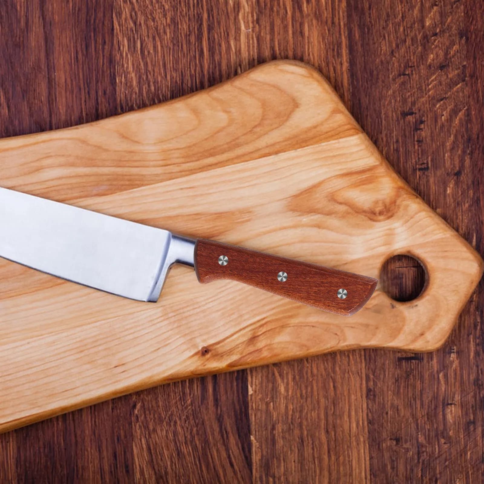 Kitchen Cutter Accessory Knife Chef Handle Replacement Accessories Brown Anti-skid