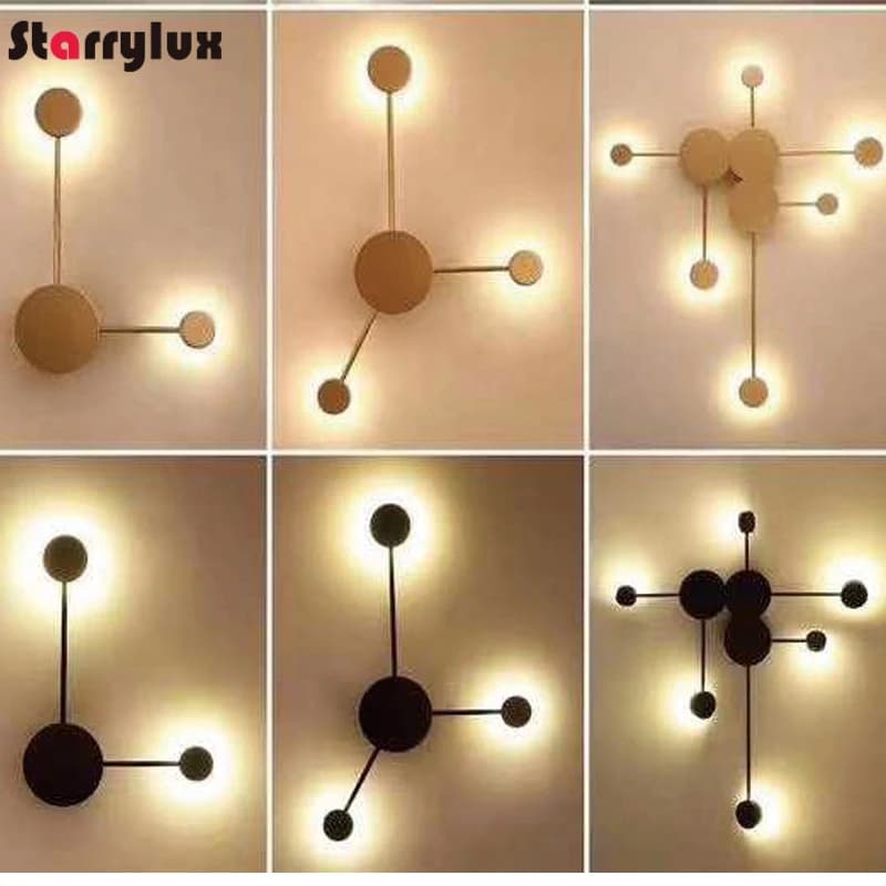 Lampada da parete postmoderna minimalista LED creativa camera da letto soggiorno lampada da notte stellata