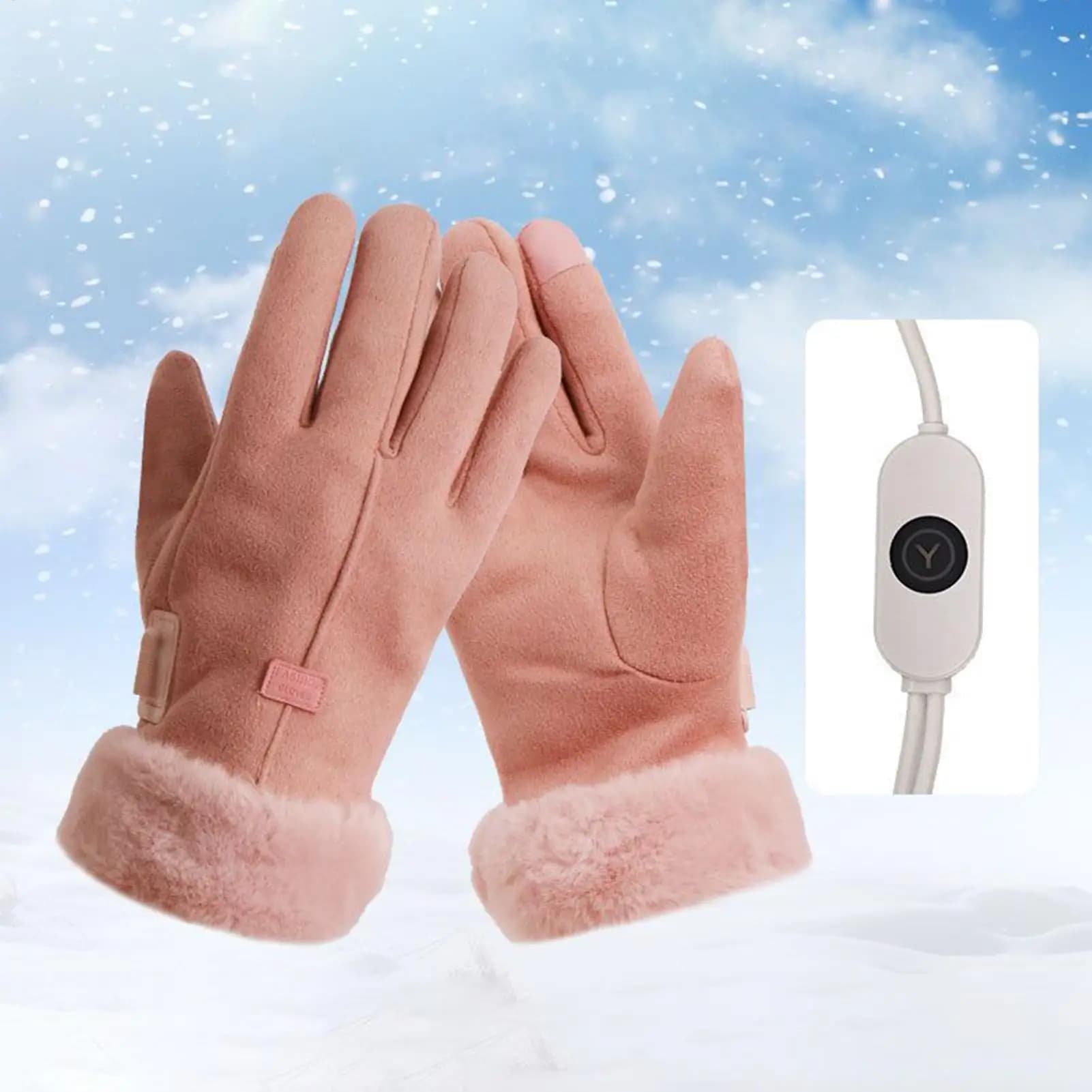 Guanti riscaldati da donna Guanti touchscreen antiscivolo Guanti da sci da donna elettrici con ricarica USB impermeabili per campeggio all'aperto