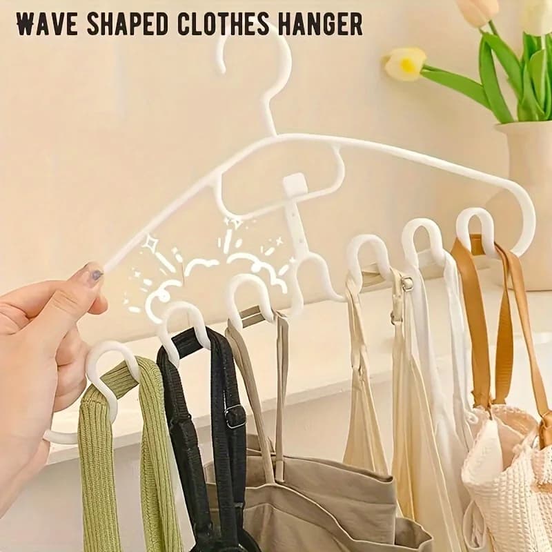 2pcs Durable Plastic Clothes Hangers Set with Adjustable Clips – Multipurpose Space-Saving Storage Organizer for Pants, Ties