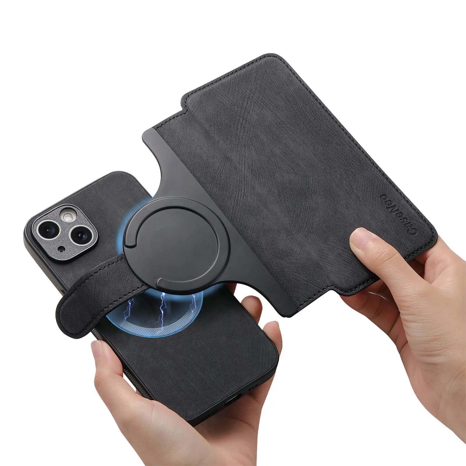 RFID Block Case For Xiaomi Poco F8 Ultra F6 F5 Pro Wireless Charging Leather With Magsafe 2 in 1 Wallet Removable Cover Funda