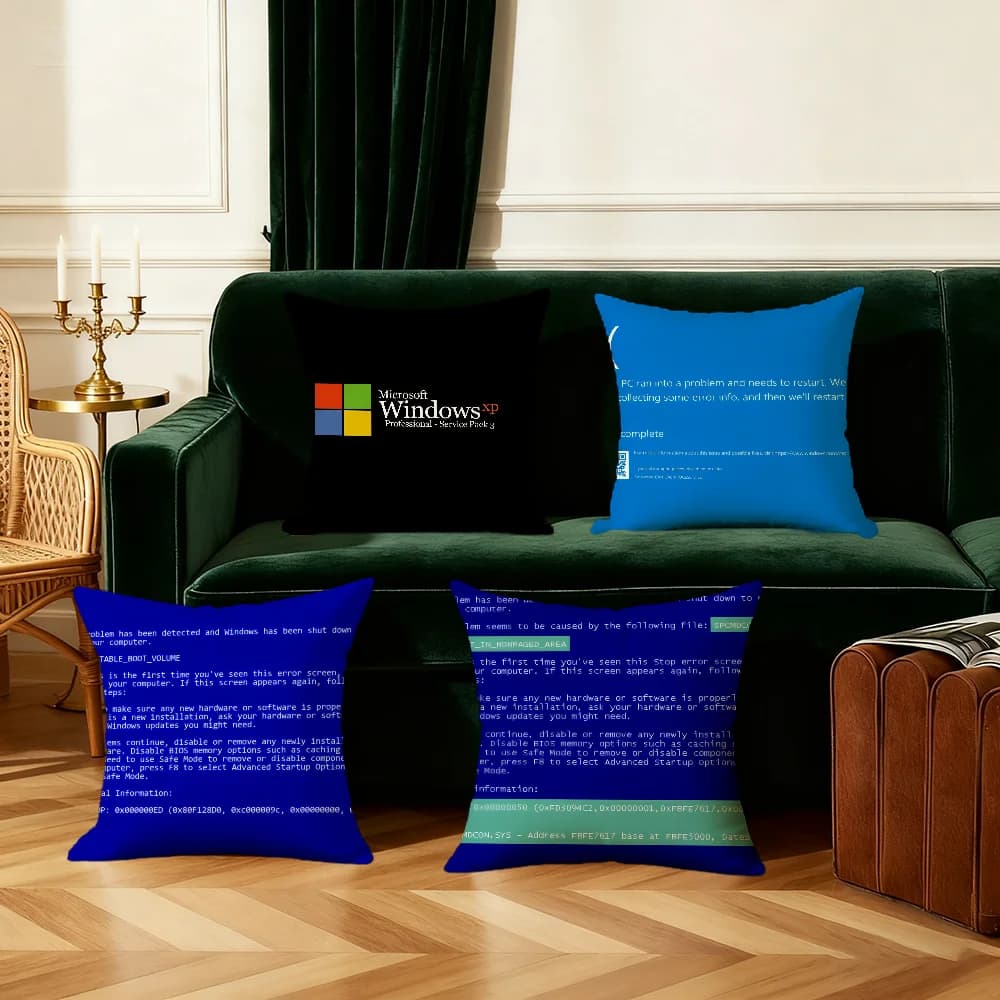 Computer Malfunction cushion cover Bedroom Sofa Decorative home Car portable Cushion Cover With Zipper Soft pillowcase