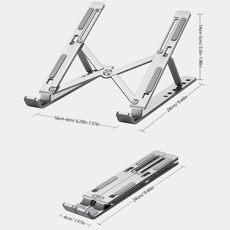 Supporto per notebook pieghevole con supporto in alluminio per laptop portatile per supporto per laptop con staffa di raffreddamento per computer Lapdesk PC