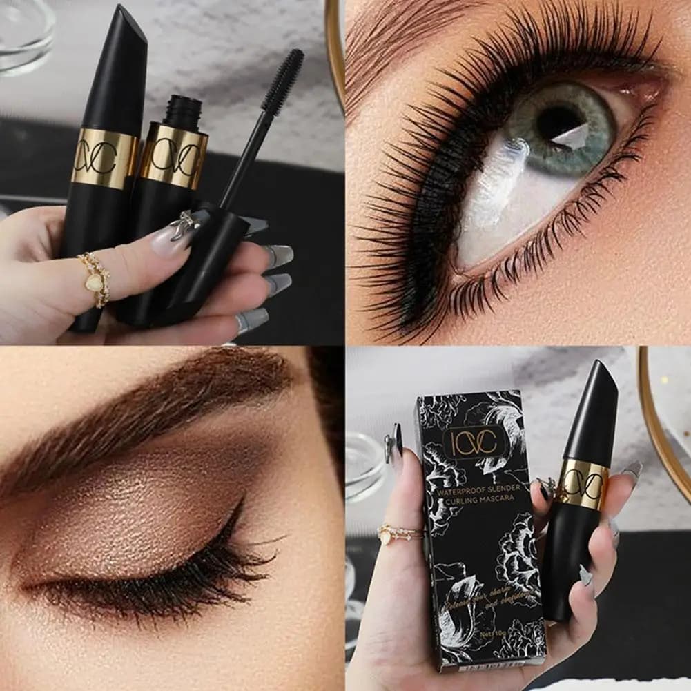 Volumizing and Incurvant Fiber Mascara, Waterproof and Resistant to sweat, Long-lasting 3D Mascara for Incurved and Stretched Eyelashes