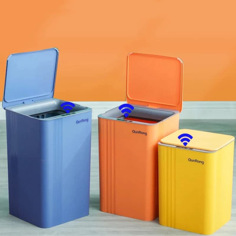Bidone della spazzatura con sensore intelligente 12-20L con coperchio Bidone della spazzatura elettrico Bidone della spazzatura impermeabile per cucina Bagno Camera da letto