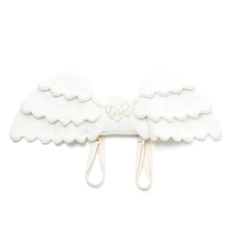 Cute Soft Feather Plush Angel Wings Backpack Double Shoulder Bag for Girls Decorative Gift Item Commuter Style Zipper Closure