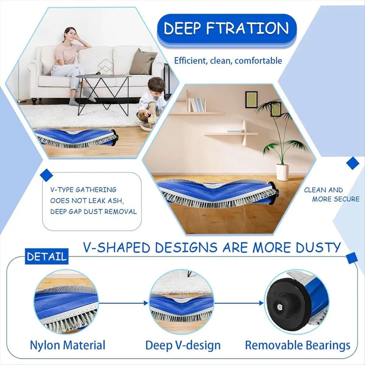 A92G New For T30s / T30s Combo Robot Vacuum Cleaner Main Side Brush Hepa Filter Mop Cloth Dust Bags Parts