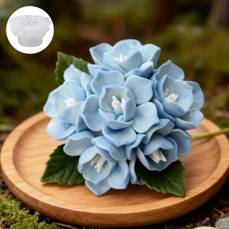 1 stampo in silicone per candele a forma di ortensia, adatto per realizzare candele, sapone, lavori artigianali in resina, adatto per decorazioni primaverili, San Valentino,