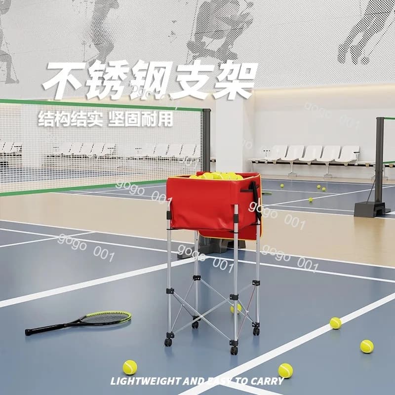 Cesto di Allenamento Multi-Palla per Tennis, Baseball, Softball, Raccoglitore di Palline e Carrello con Ruote, Attrezzatura Portatile per Pratica