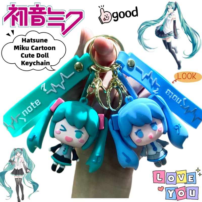 Nuovo Portachiavi Bambola Creativa Hatsune Miku Cartoon, Regalo Anime, Ciondolo per Zaino di Alta Qualità, Vendita all'Ingrosso