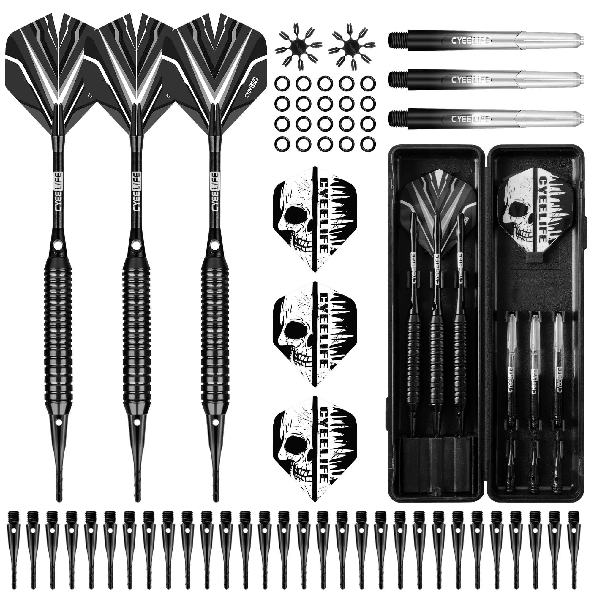 Cyeelife 16g Soft Tip Darts 3pcs Set with Box, 2BA Thread Plastic Tip Darts for Electronic Dartboard, Indoor Game Gift