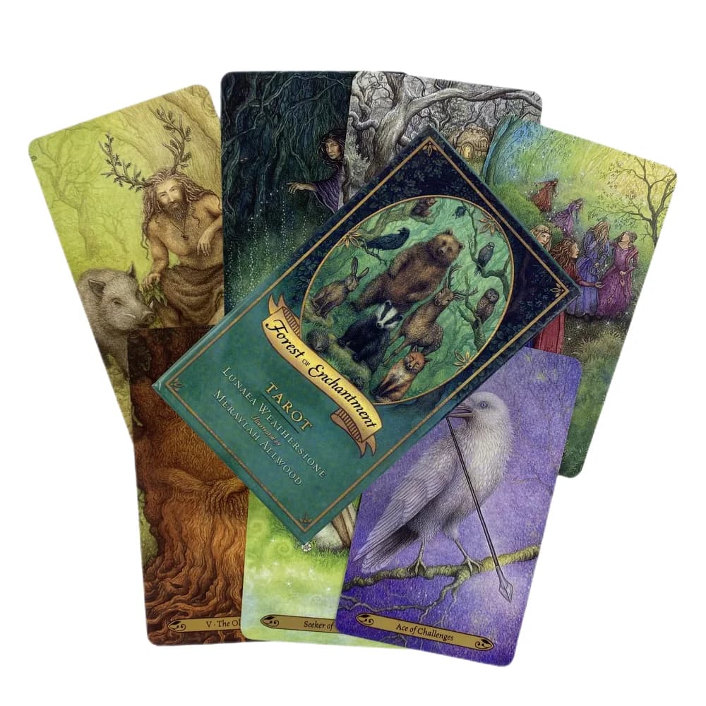 Gioco di carte dei tarocchi della foresta dell'incanto Gioco di predizione del futuro Oracle Divinazione Visioni Edizione Creatività Messaggi Mazzo da tavolo