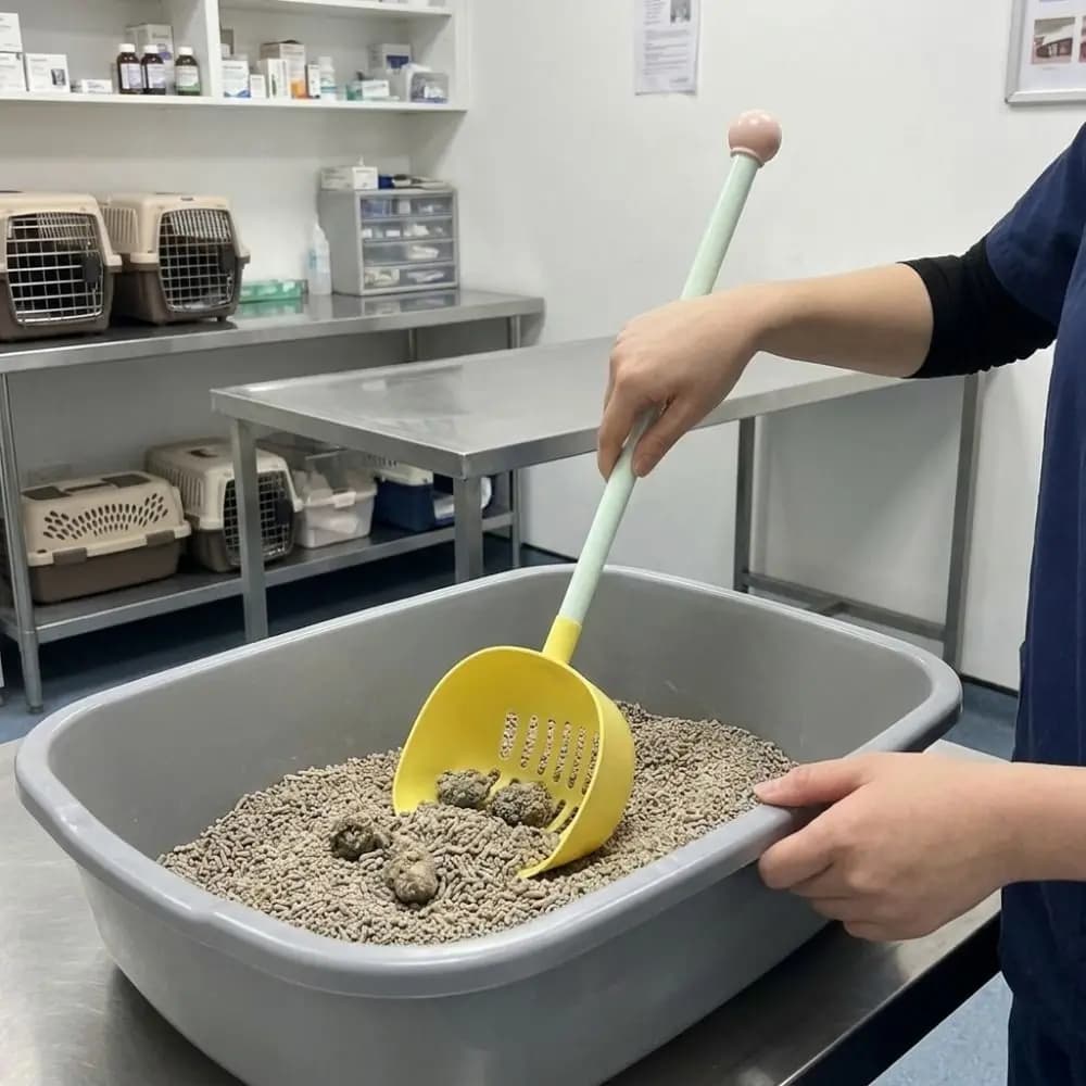 Detachable Extended Cat Litter Scoop Long Handled Plastic Cat Poop Shovel Deepen Non-Stick Cat Litter Shovel Feces Removal